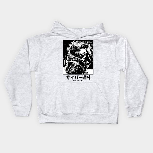 Cyberpunk Girl | Anime Japanese Manga Aesthetic Kids Hoodie by Neon Bang Bang